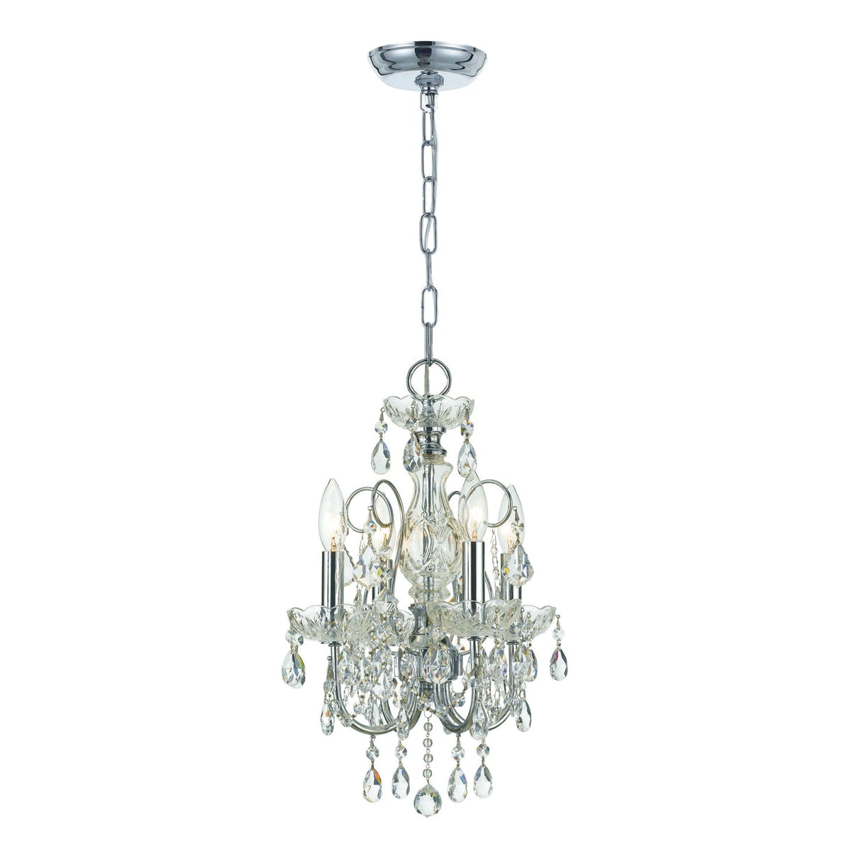 Imperial 4 Light Hand Cut Crystal Polished Chrome Mini Chandelier 3224-CH-CL-MWP