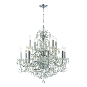 Imperial 12 Light Swarovski Strass Crystal Polished Chrome Chandelier 3228-CH-CL-S
