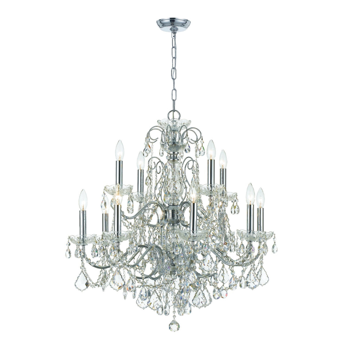 Imperial 12 Light Spectra Crystal Polished Chrome Chandelier 3228-CH-CL-SAQ