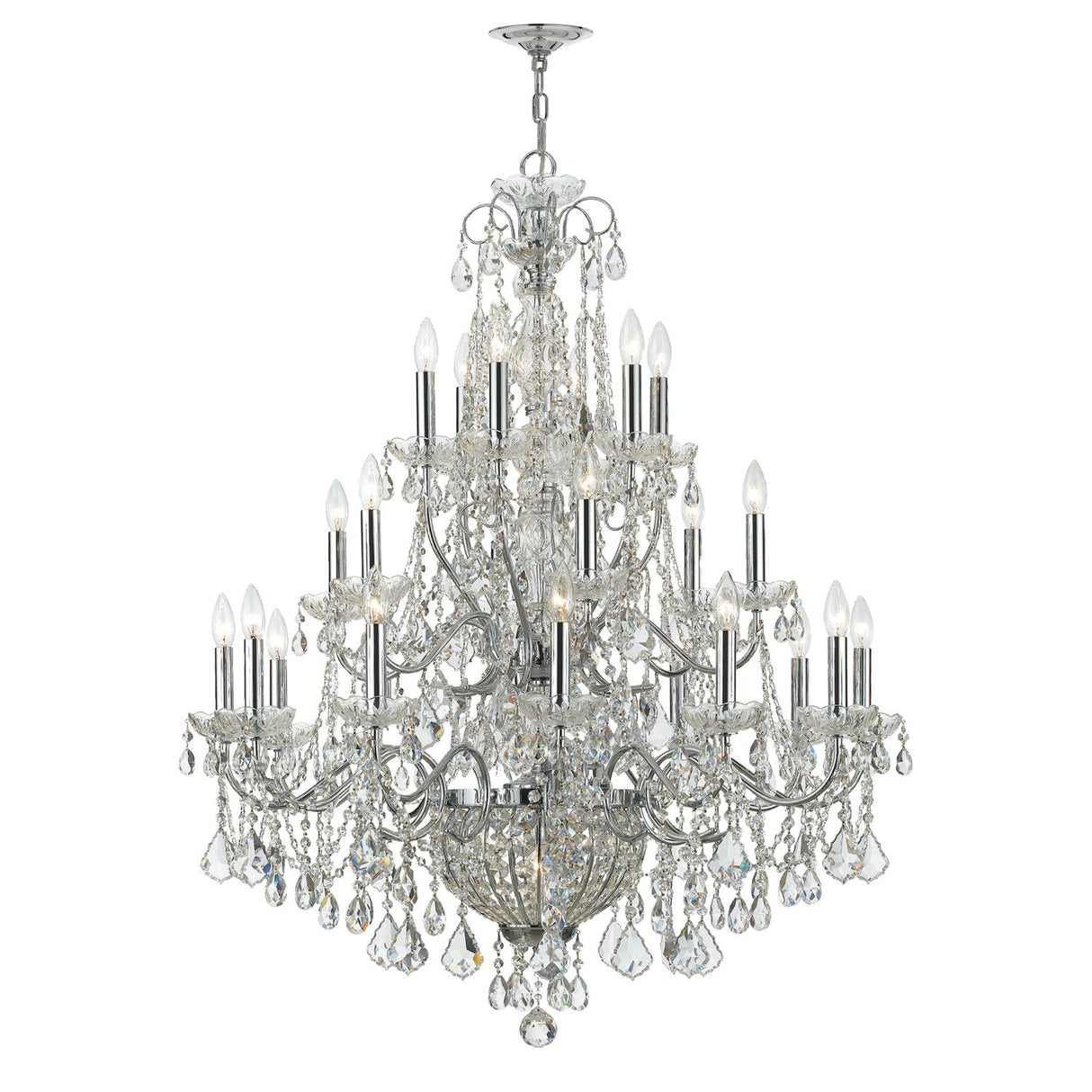 Imperial 26 Light Hand Cut Crystal Polished Chrome Chandelier 3229-CH-CL-MWP