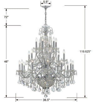 Imperial 26 Light Hand Cut Crystal Polished Chrome Chandelier 3229-CH-CL-MWP