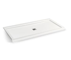 MAAX 420042-502-001-000 B3Square 7236 Acrylic Corner Left Shower Base in White with Center Drain