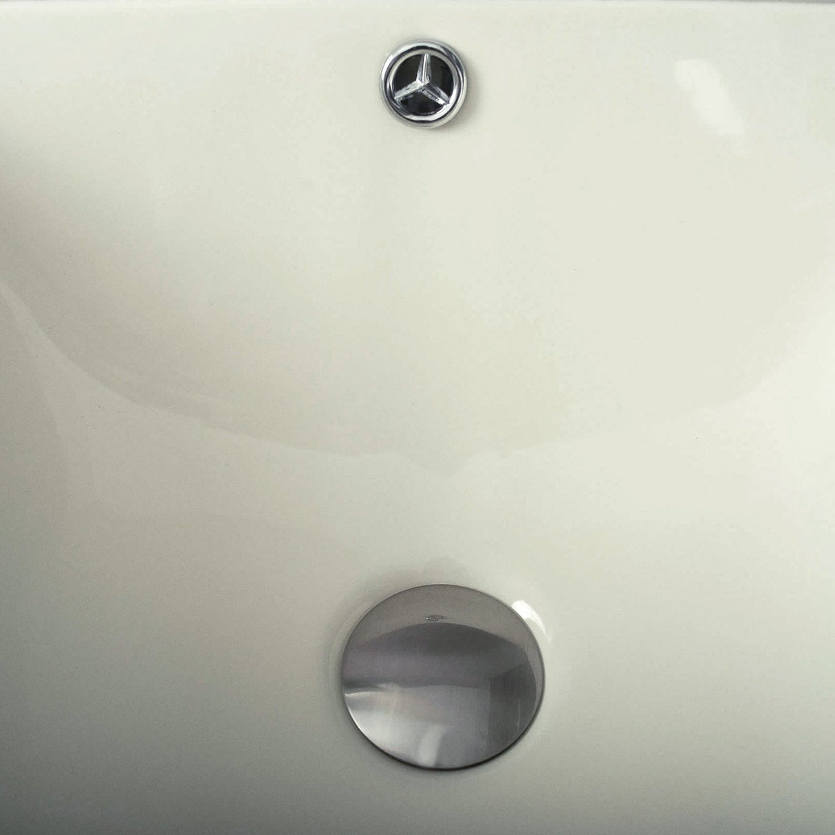 DAX Ceramic Square Single Bowl Undermount Bathroom Basin, Ivory BSN-202C-I