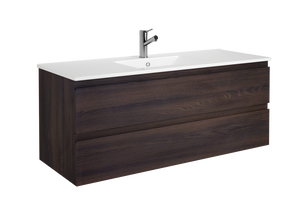 DAX Pasadena Engineered Wood and Porcelain Onix Basin with Vanity Cabinet, 48", Wenge DAX-PAS014813-ONX