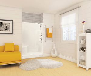 MAAX 100961-000-002-002 Carlton I 48 x 35 AcrylX Alcove Center Drain One-Piece Shower in White