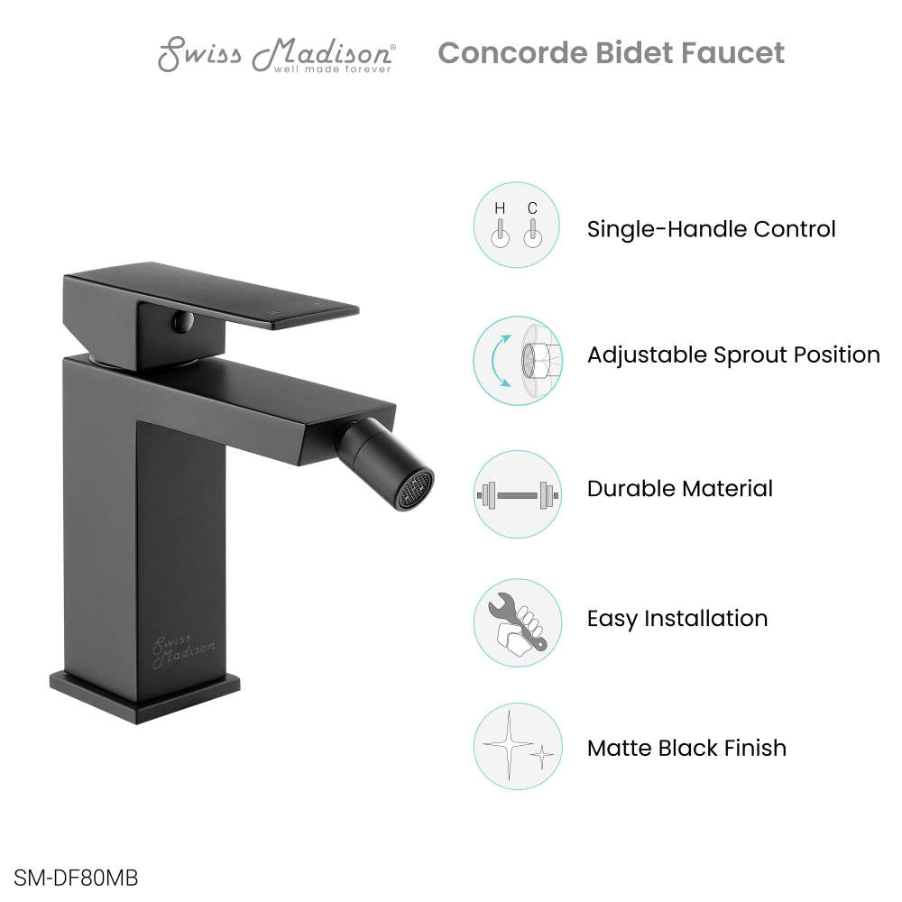 Concorde Bidet Faucet in Matte Black