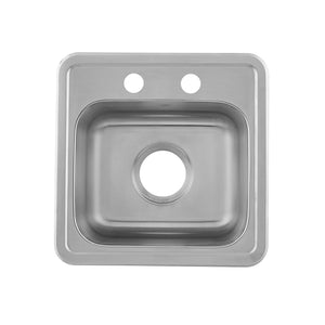 DAX Stainless Steel Single Bowl Top Mount Kitchen Sink, Brushed Stainless Steel DAX-OM-1515