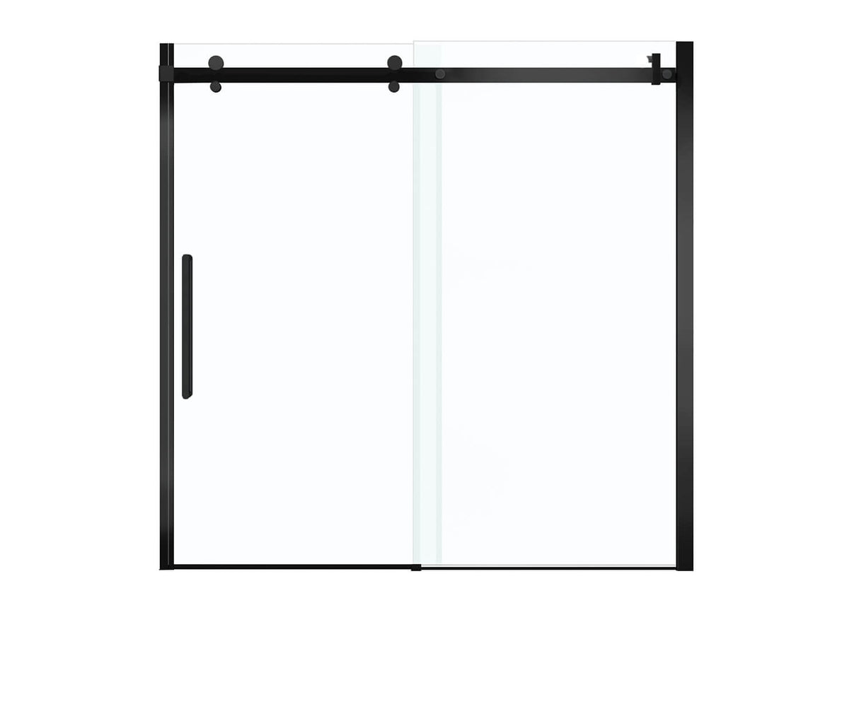 MAAX 139398-900-340-000 Halo 56 ½-59 x 59 in. 8 mm Sliding Tub Door for Alcove Installation with Clear glass in Matte Black