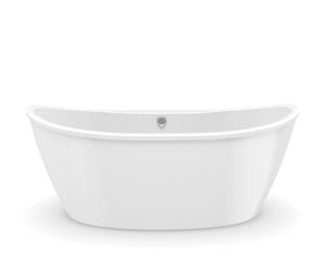MAAX 106193-000-002-104 Delsia 6636 AcrylX Freestanding Center Drain Bathtub in White with White Skirt