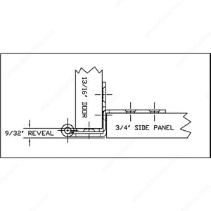 RPC BP9145690 Five Knuckle Institutional Hinge 456 Series - 13/16" x 3/4" - Door Wing Holes 45 mm on Center