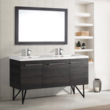 Annecy 60 Double, Black Walnut, Two Doors, One Drawer, Bathroom Vanity