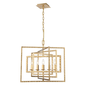 Capri 5 Light Antique Gold Chandelier 336-GA