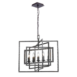 Capri 5 Light Raw Steel Chandelier 336-RS