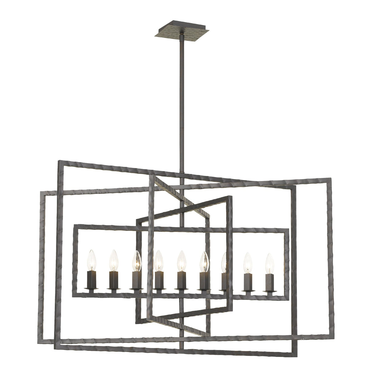 Capri 9 Light Raw Steel Chandelier 337-RS