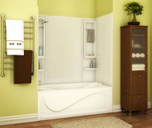 MAAX 101347-000-001-000 Finesse 59 61 x 34 Acrylic Glue up Five-Piece Tub Wall Surround in White