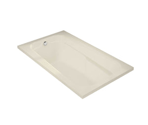 MAAX 100103-097-004 Tempest 60 x 36 Acrylic Alcove End Drain Combined Whirlpool & Aeroeffect Bathtub in Bone