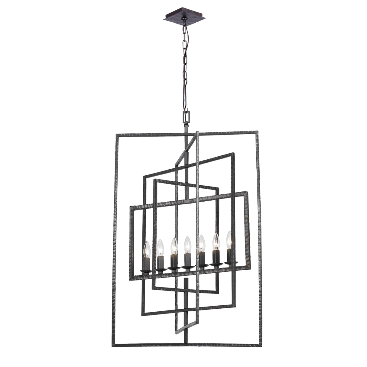 Capri 7 Light Raw Steel Chandelier 339-RS