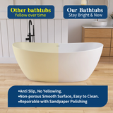 New England Home Goods Nanga 65" Freestanding Tub in Milk Coffee - Stone Resin Solid Surface
