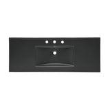 48 inch Ceramic Vanity Sink Top in Matte Black with 3 Holes