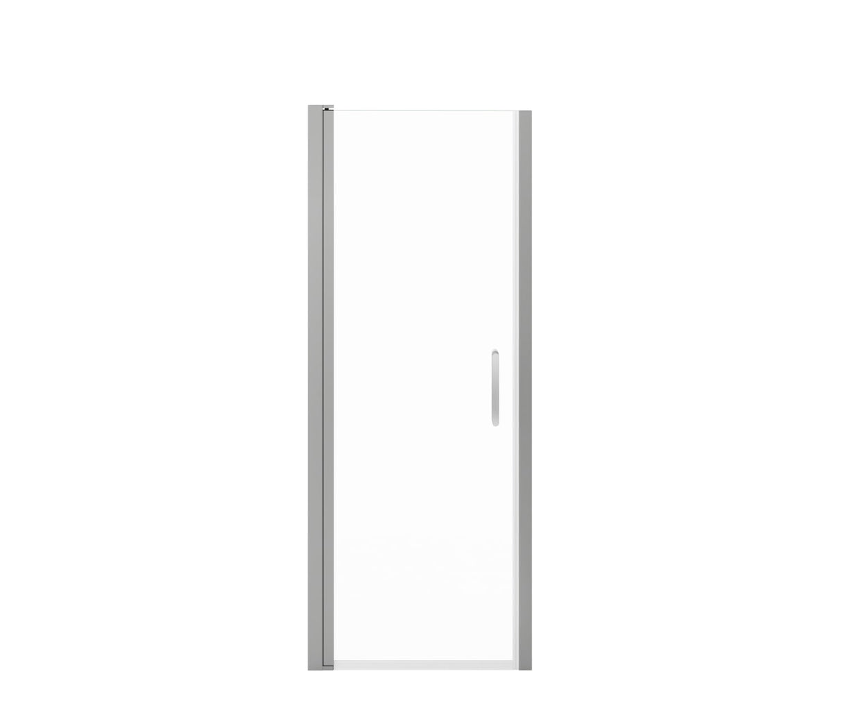 MAAX 138261-900-084-100 Manhattan 25-27 x 68 in. 6 mm Pivot Shower Door for Alcove Installation with Clear glass & Round Handle in Chrome