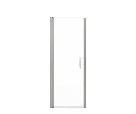 MAAX 138261-900-084-100 Manhattan 25-27 x 68 in. 6 mm Pivot Shower Door for Alcove Installation with Clear glass & Round Handle in Chrome