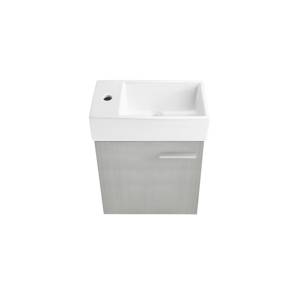 Colmer 18 Single, Brushed Grey, One Cabinet, Bathroom Vanity