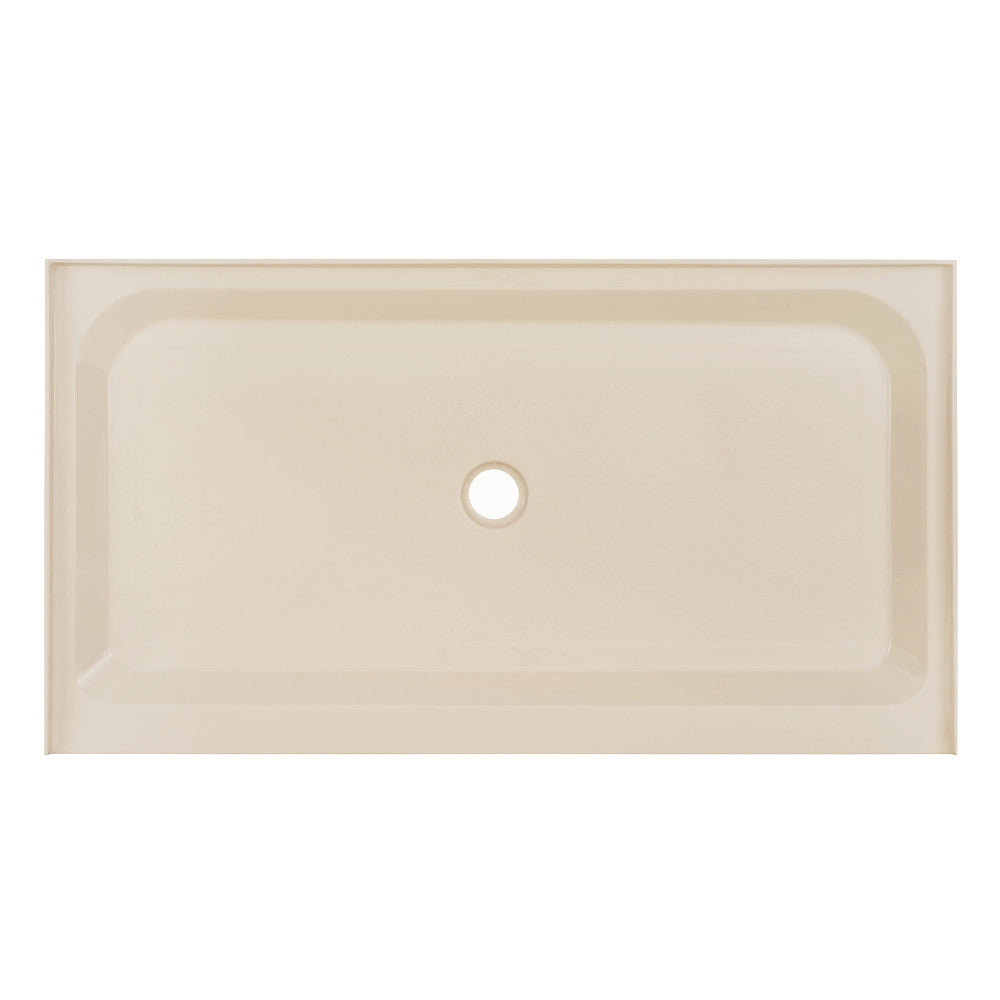 Voltaire 60 x 36 Single-Threshold, Center Drain, Shower Base in Biscuit