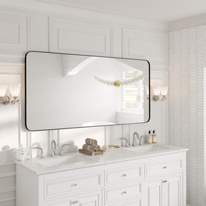 Eviva Harmony 60" x 28" Rectangular Black Metal Framed Mirror