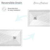 Terre B Series 60" x 32" Reversible Drain Shower Base