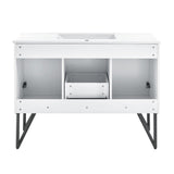 Annecy 48 Single, Glossy White, Two Doors, One Drawer, Bathroom Vanity