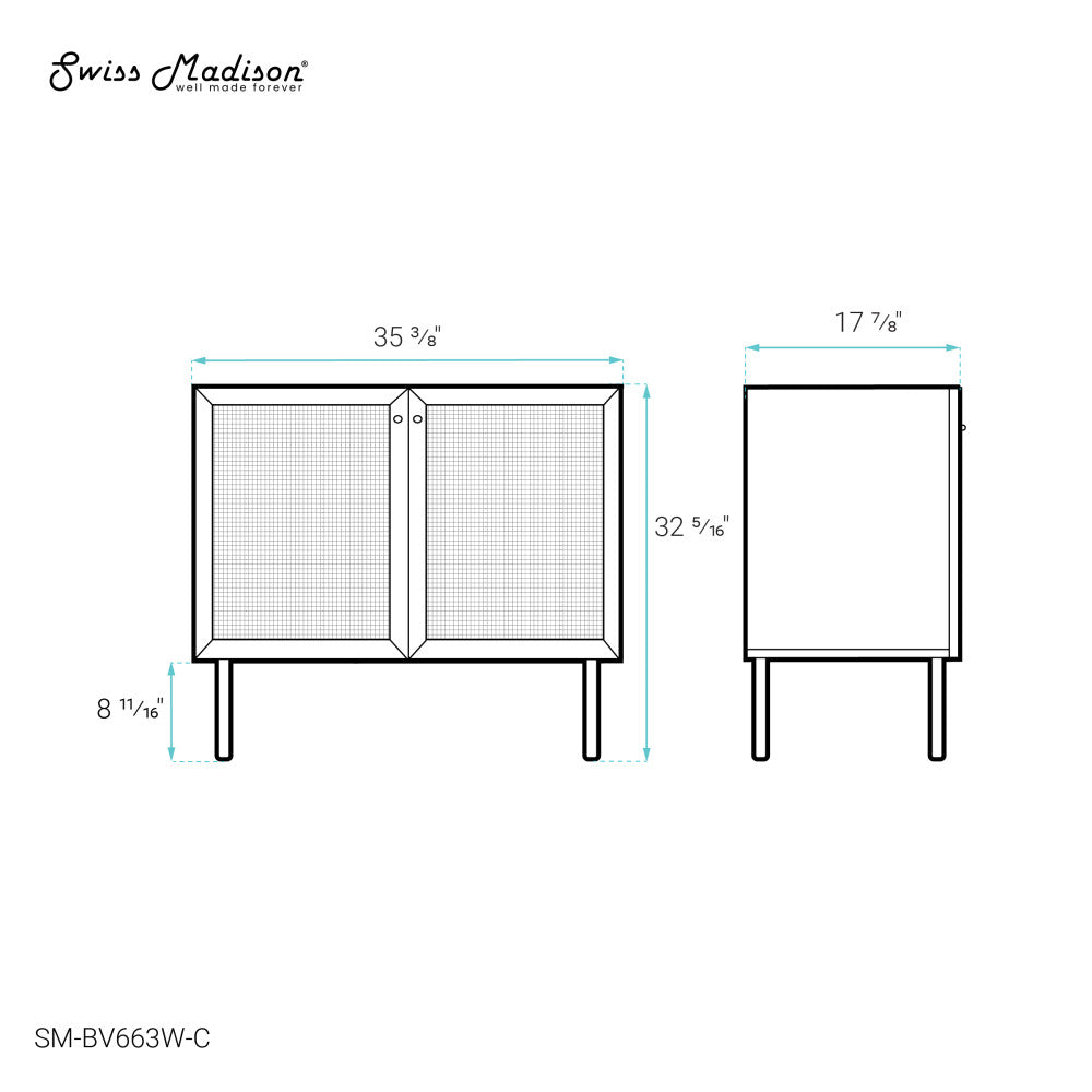 Classe 36" Bathroom Vanity in White Oak- Cabinet