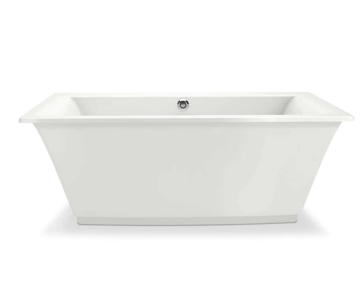 MAAX 105742-055-001-114 Optik 6636 F Acrylic Freestanding Center Drain Aerofeel Bathtub in White with White Skirt