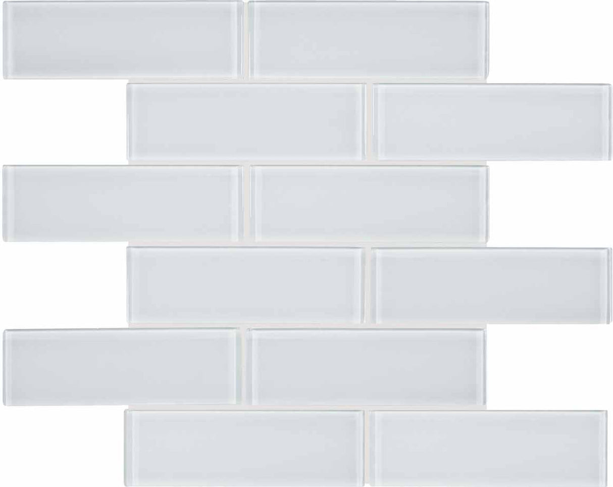 Anatolia Tile 2X6 Element Ice Glossy Glass Brick Mosaics. 1 Sheet = .96 Sq. Ft. 3001-0041-0 (35-037)  - premium natural stone mosaic tile from Anatolia Tile, available at PoshHaus showroom in Keene, NH