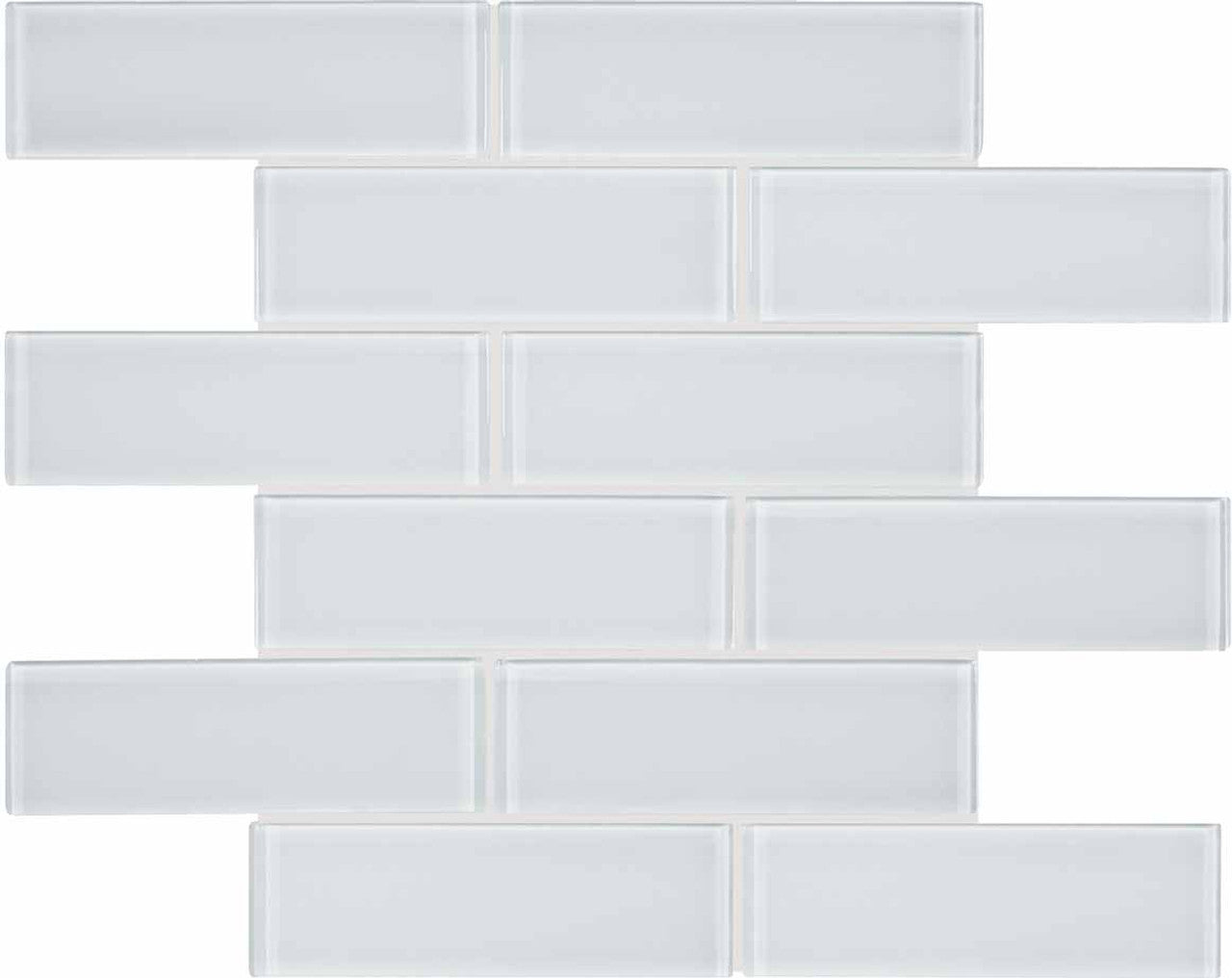 Anatolia Tile 2X6 Element Ice Glossy Glass Brick Mosaics. 1 Sheet = .96 Sq. Ft. 3001-0041-0 (35-037)  - premium natural stone mosaic tile from Anatolia Tile, available at PoshHaus showroom in Keene, NH