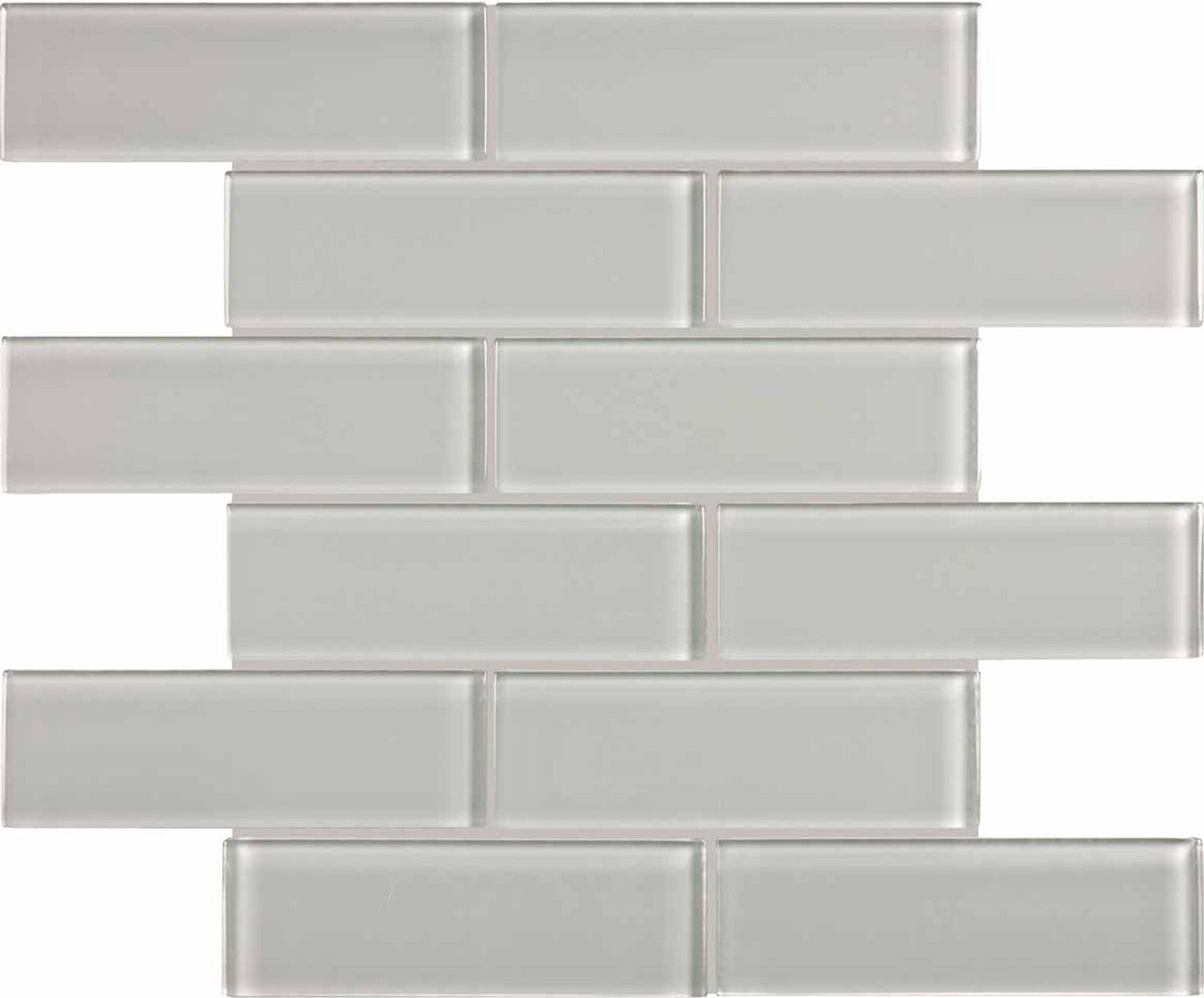Anatolia Tile 2X6 Element Mist Glossy Glass Brick Mosaics. 1 Sheet = .96 Sq. Ft. 3001-0052-0 (35-038)  - premium natural stone mosaic tile from Anatolia Tile, available at PoshHaus showroom in Keene, NH