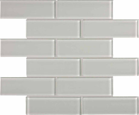 Anatolia Tile 2X6 Element Mist Glossy Glass Brick Mosaics. 1 Sheet = .96 Sq. Ft. 3001-0052-0 (35-038)  - premium natural stone mosaic tile from Anatolia Tile, available at PoshHaus showroom in Keene, NH