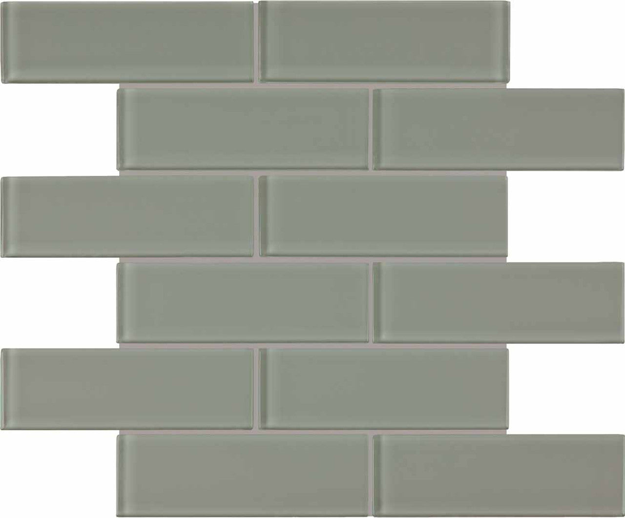 Anatolia Tile 2X6 Element Smoke Glossy Glass Brick Mosaics. 1 Sheet = .96 Sq. Ft. 3001-0086-0 (35-039)  - premium natural stone mosaic tile from Anatolia Tile, available at PoshHaus showroom in Keene, NH