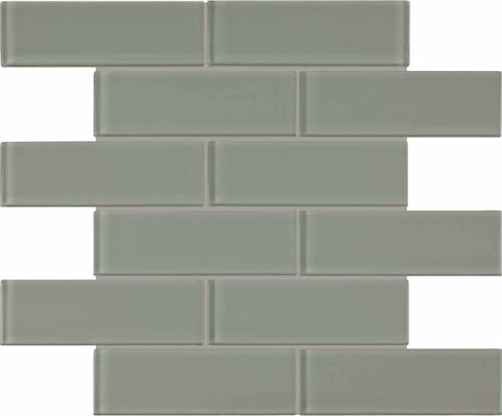 Anatolia Tile 2X6 Element Smoke Glossy Glass Brick Mosaics. 1 Sheet = .96 Sq. Ft. 3001-0086-0 (35-039)  - premium natural stone mosaic tile from Anatolia Tile, available at PoshHaus showroom in Keene, NH