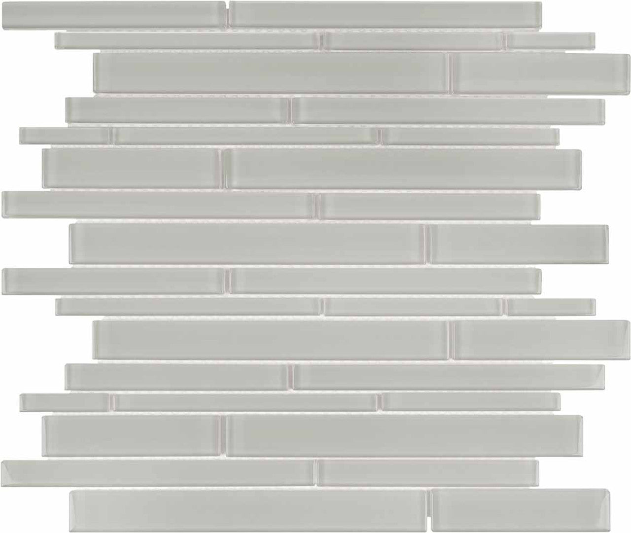 Anatolia Tile Element Mist Random Strip Glossy Glass Mosaics. 1 Sheet = .96 Sq. Ft. 3001-0054-0 (35-058)  - premium natural stone mosaic tile from Anatolia Tile, available at PoshHaus showroom in Keene, NH