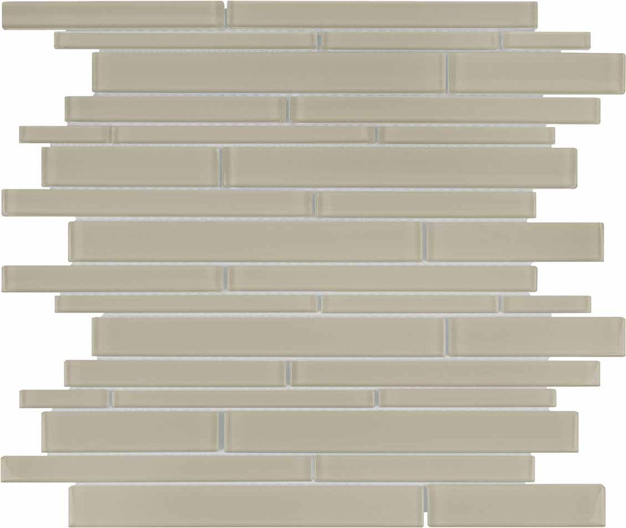Anatolia Tile Element Earth Random Strip Glossy Glass Mosaics 1 Sheet = .96 Sq. Ft. 3001-0033-0 (35-095)  - premium natural stone mosaic tile from Anatolia Tile, available at PoshHaus showroom in Keene, NH