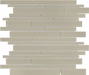 Element Earth Random Strip Glossy Glass Mosaics 1 Sheet = .96 Sq. Ft. (35-095)