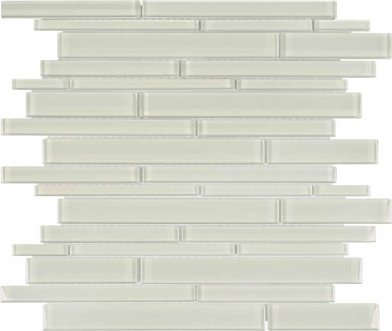 Anatolia Tile Element Sand Random Strip Glossy Glass Mosaics. 1 Sheet = .96 Sq. Ft. 3001-0065-0 (35-062)  - premium natural stone mosaic tile from Anatolia Tile, available at PoshHaus showroom in Keene, NH