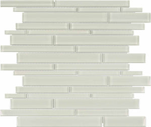 Element Sand Random Strip Glossy Glass Mosaics. 1 Sheet = .96 Sq. Ft. (35-062)