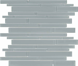 Element Shadow Random Strip Glossy Glass Mosaics. 1 Sheet = .96 Sq. Ft. (35-093)