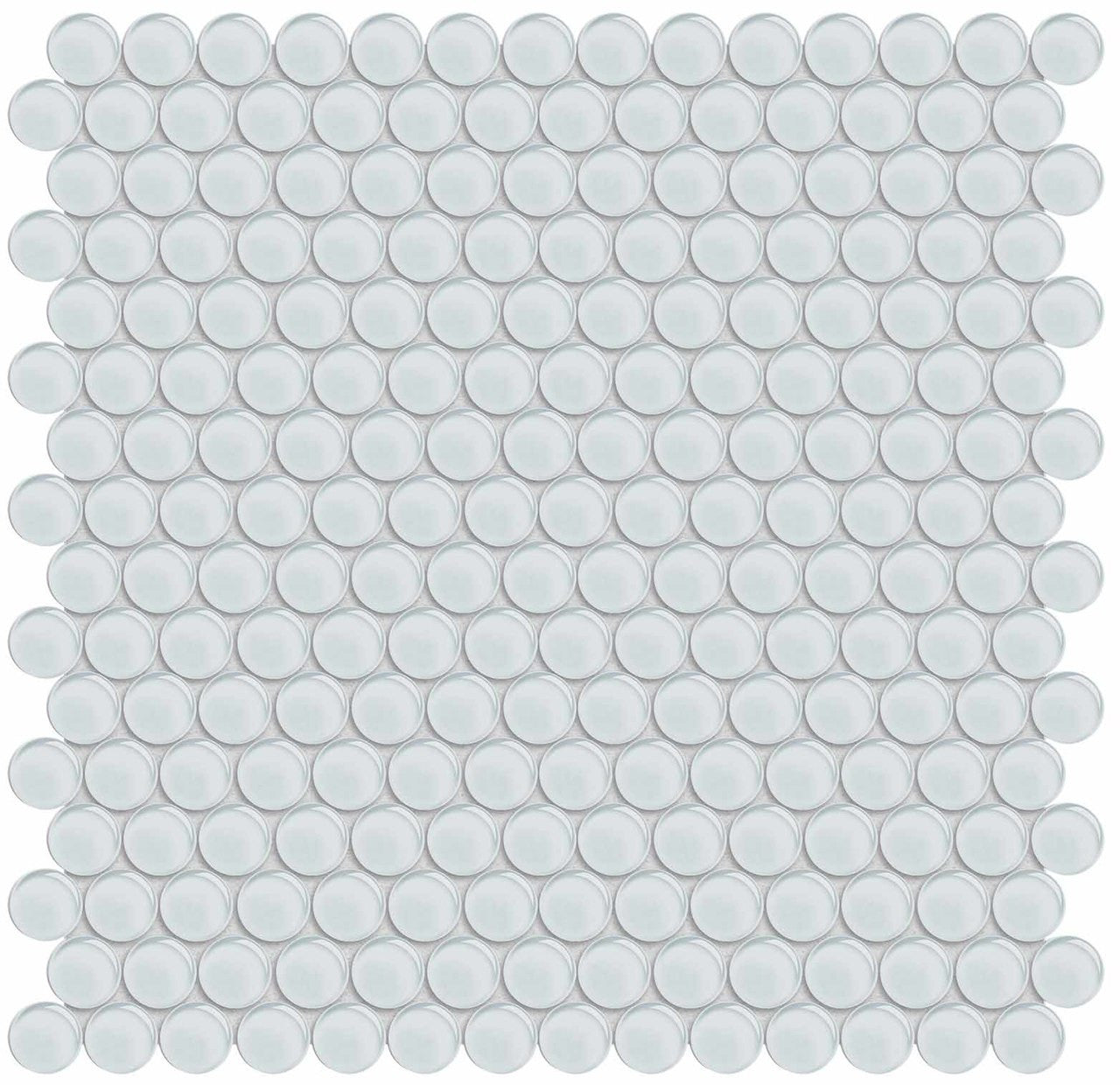 Anatolia Tile Element Ice Penny Round Glass Mosaics. 1 Sheet = .96 Sq. Ft. 3001-0044-0 (35-098)  - premium natural stone mosaic tile from Anatolia Tile, available at PoshHaus showroom in Keene, NH
