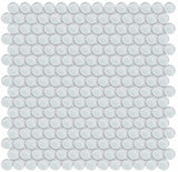 Anatolia Tile Element Ice Penny Round Glass Mosaics. 1 Sheet = .96 Sq. Ft. 3001-0044-0 (35-098)  - premium natural stone mosaic tile from Anatolia Tile, available at PoshHaus showroom in Keene, NH