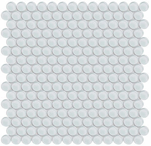 Anatolia Tile Element Ice Penny Round Glass Mosaics. 1 Sheet = .96 Sq. Ft. 3001-0044-0 (35-098)  - premium natural stone mosaic tile from Anatolia Tile, available at PoshHaus showroom in Keene, NH