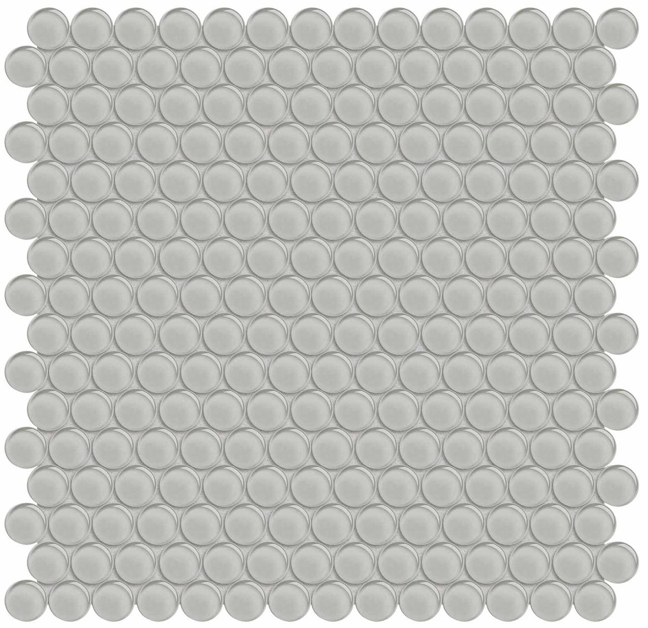 Anatolia Tile Element Mist Penny Round Glass Mosaics. 1 Sheet = .96 Sq. Ft. 3001-0055-0 (35-099)  - premium natural stone mosaic tile from Anatolia Tile, available at PoshHaus showroom in Keene, NH