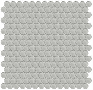 Element Mist Penny Round Glass Mosaics. 1 Sheet = .96 Sq. Ft. (35-099)