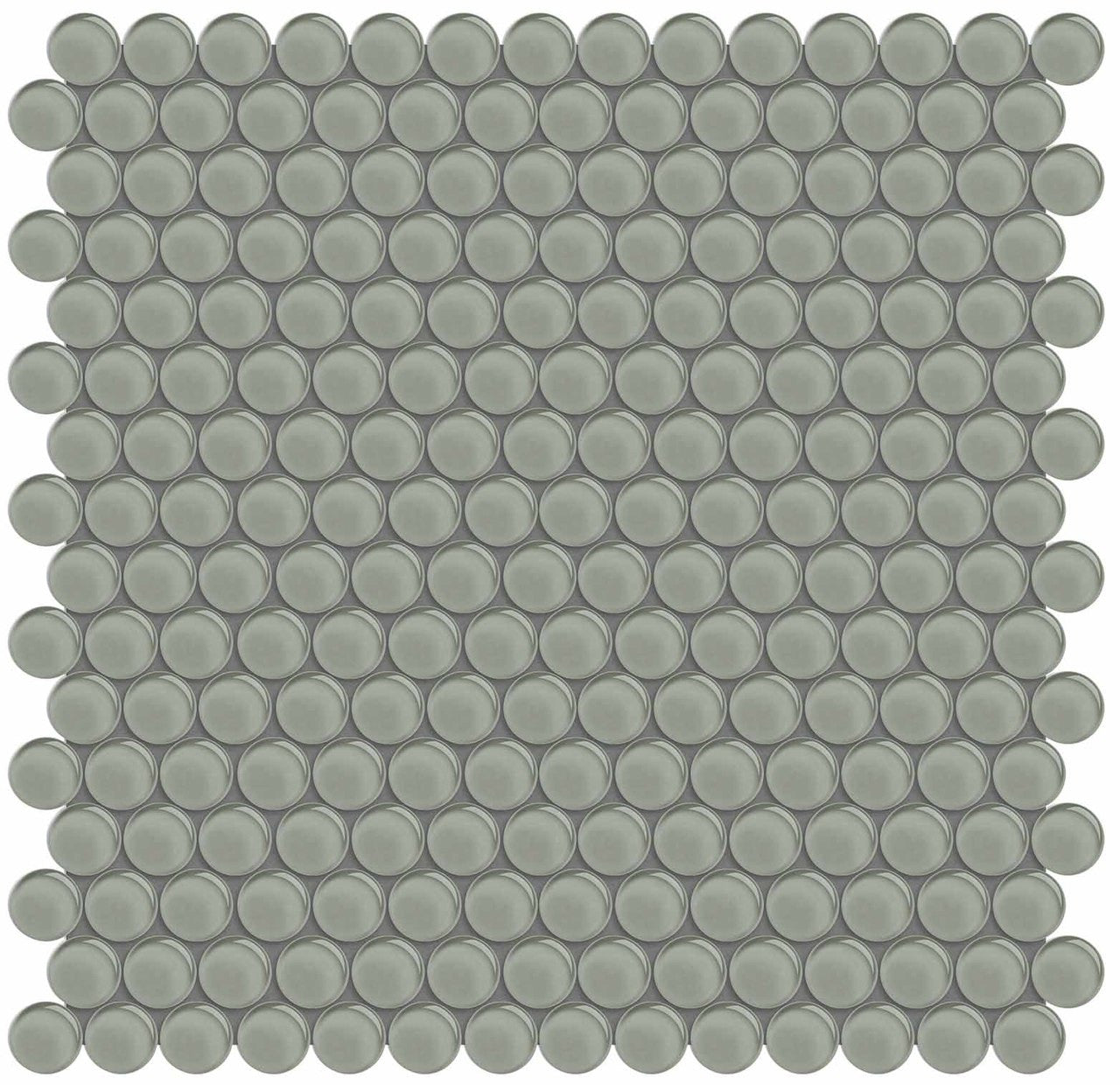 Anatolia Tile Element Smoke Penny Round Glass Mosaics. 1 Sheet = .96 Sq. Ft. 3001-0089-0 (35-100)  - premium natural stone mosaic tile from Anatolia Tile, available at PoshHaus showroom in Keene, NH